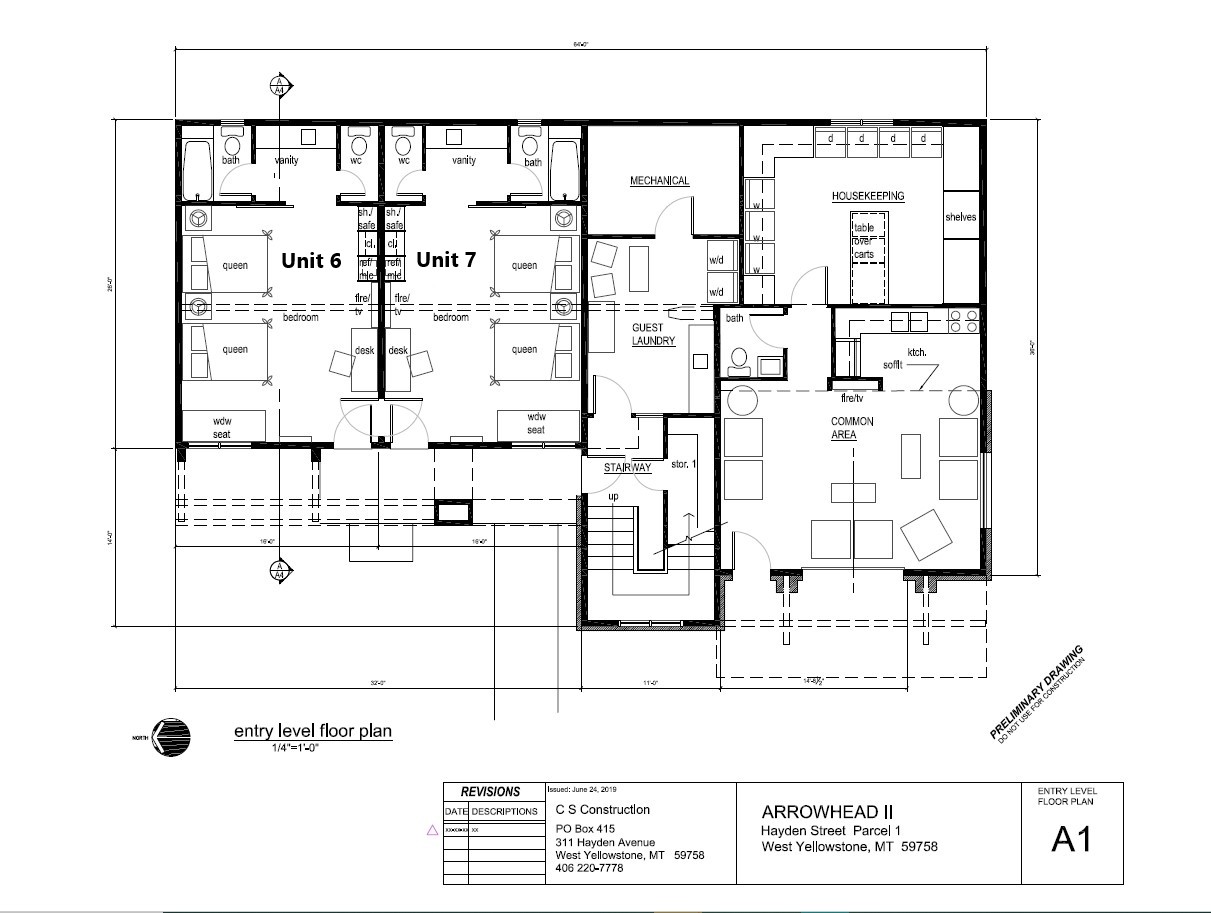Floor Plan for Arrowhead Lodge Unit 6